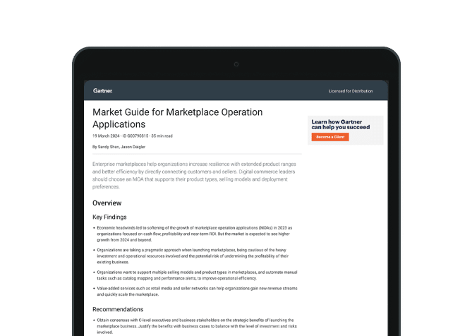 Gartner® Market Guide for Marketplace Operation Applications, 2024